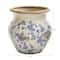 10.5&#x22; Tuscan Ceramic Blue Scroll Urn Vase